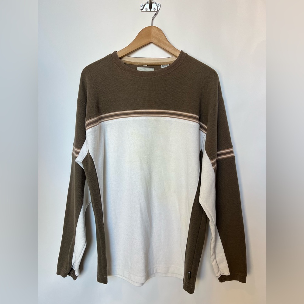 Point‎ Zero Waffle Knit Long Sleeve Colorblock Thermal Top | Size M